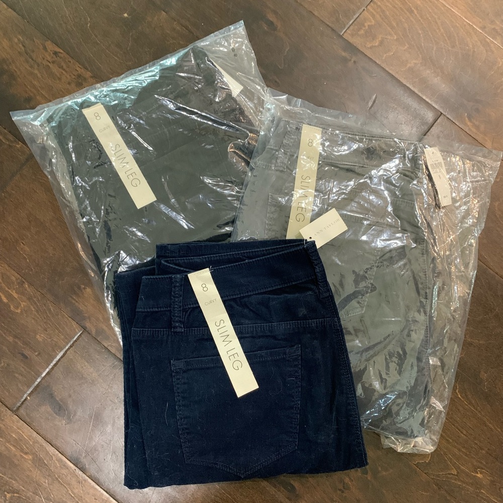 3 NWT Cords Ann Taylor Curvy Slim Leg